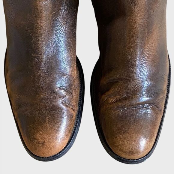 Valerie Stevens Randolph Brown Fume Leather Tall Boots Sz 6.5 Equestrian Riding - Picture 8 of 14